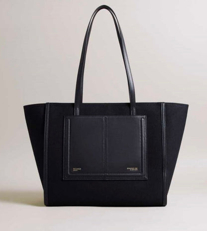Jet Black Ted Baker Aksani Large Canvas Tote Bag