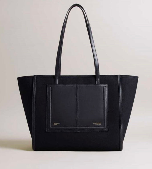 Jet Black Ted Baker Aksani Large Canvas Tote Bag