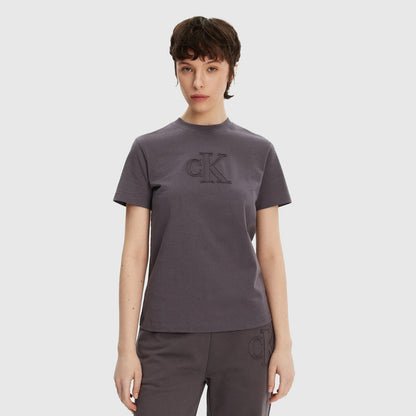 Applique Regular T-Shirt - Grey