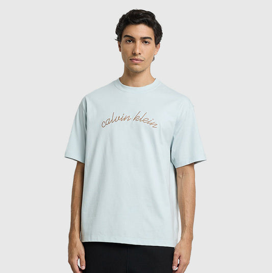 Chain Stitch T-Shirt - Light Grey