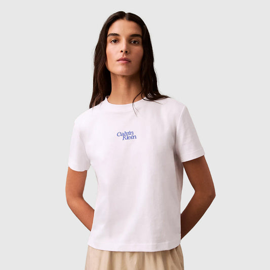 Flocked Logo T-Shirt - White
