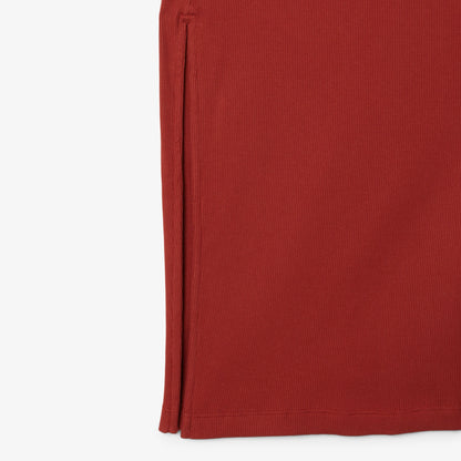 Long Ribbed Cotton Polo Dress