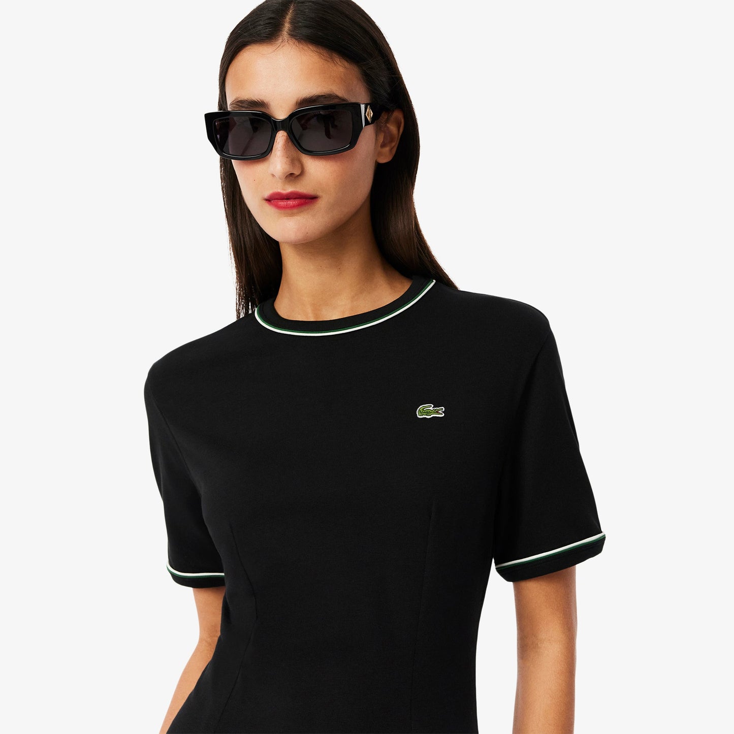 Trim Accent Jersey T-shirt Dress