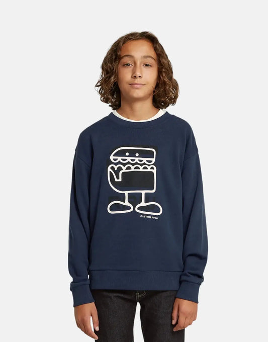 G-Star RAW Kids Comic Sartho Blue Loose Sweater