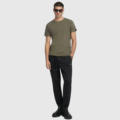 Cotton Terry Fleece Sweat Pants - Black