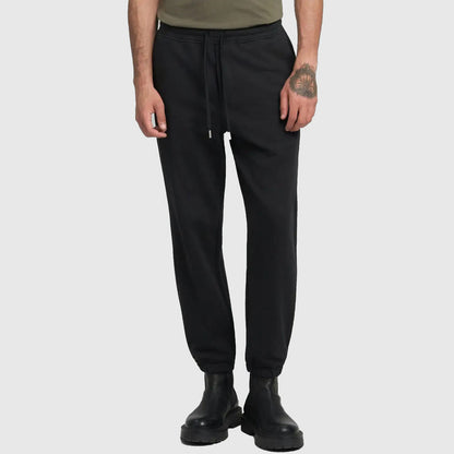 Cotton Terry Fleece Sweat Pants - Black