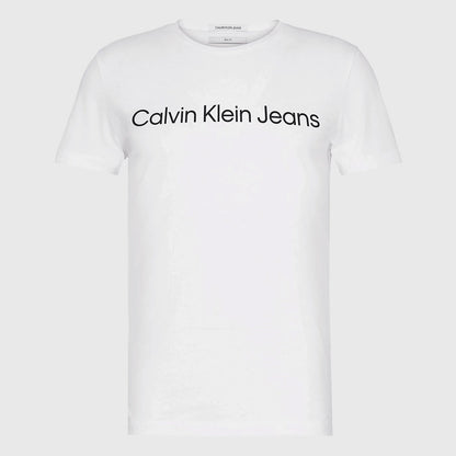 Institutional Logo Men's Slim T-Shirt - White